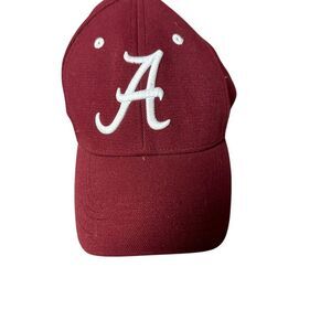 ♥️Alabama Crimson “A” Logo Adjustable Baseball Cap – Red White Hat 🧢